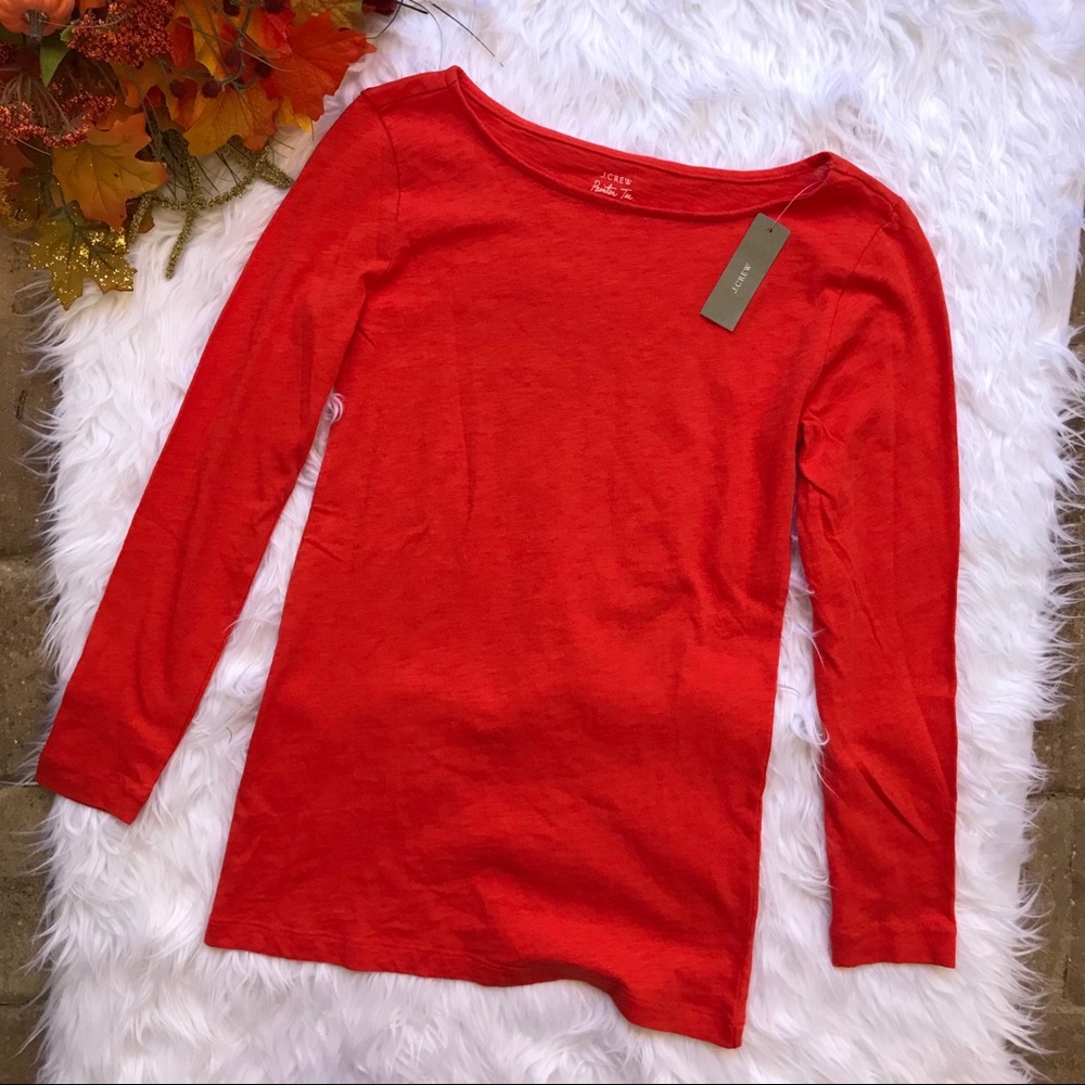 J. Crew orange 3/4 sleeve painter tee NWT!