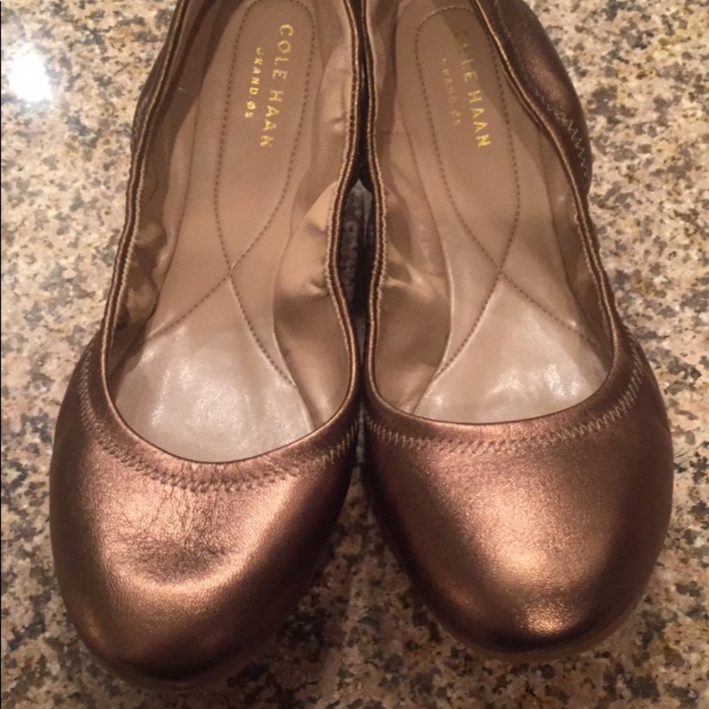 Cole Haan Dark Gold ZeroGrand Ballet Flats sz9