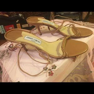 Jimmy Choo ankle wrap kitten heels Sz 39