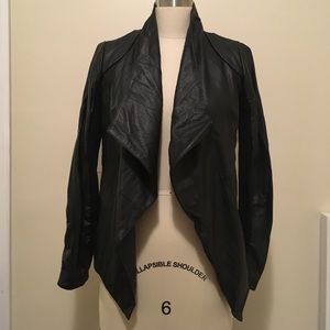 BB Dakota Faux Leather Drape Jacket