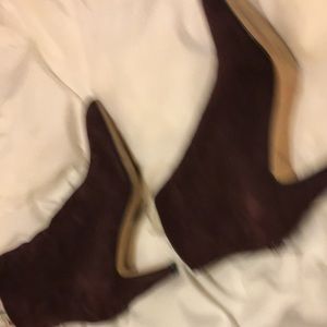 Purple suede Brian Atwood booties