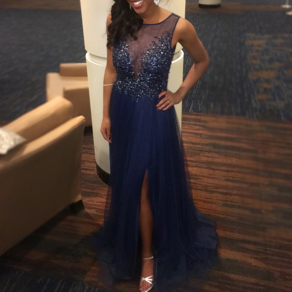 Navy Blue Prom Dress