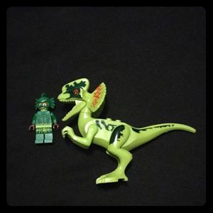 LEGO dinosaur and minifigure