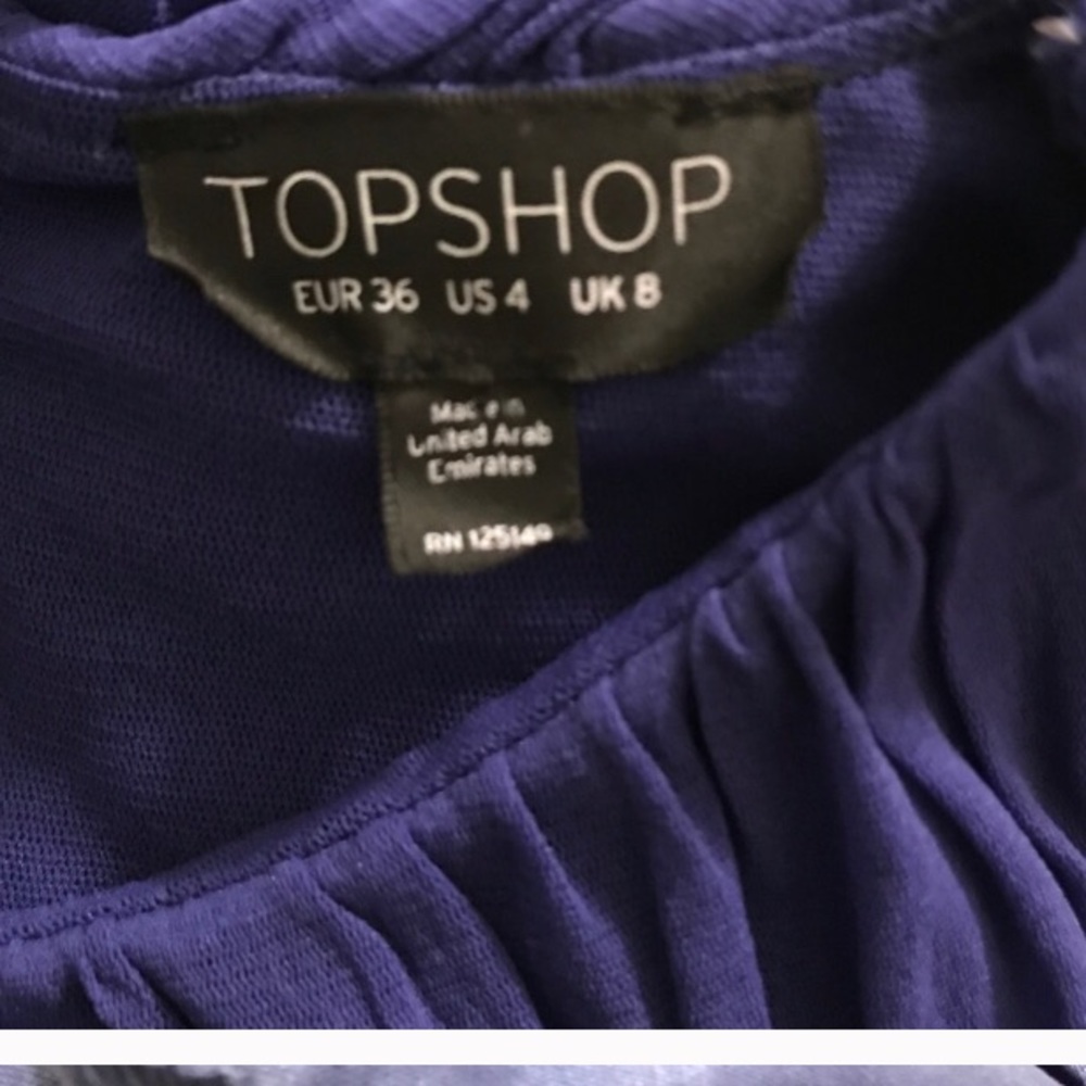 Topshop Wrap Mesh Ruche Skater Dress Size 4 - Picture 4 of 5