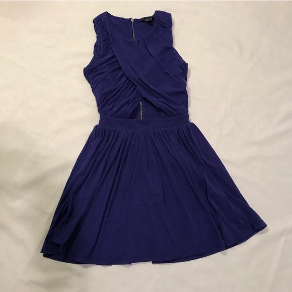 Topshop Wrap Mesh Ruche Skater Dress Size 4 - Picture 2 of 5
