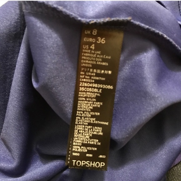 Topshop Wrap Mesh Ruche Skater Dress Size 4 - Picture 5 of 5