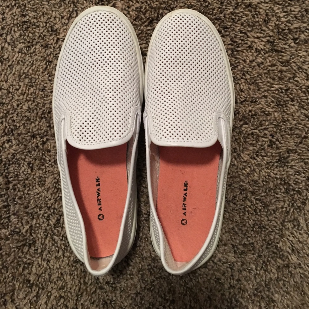 White slip on shoes