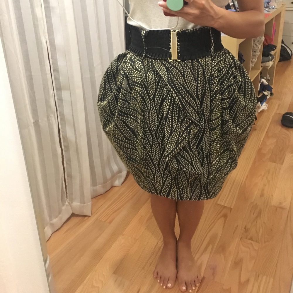 Gold Black Skirt