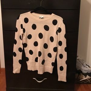 Tan and black polka dot sweater