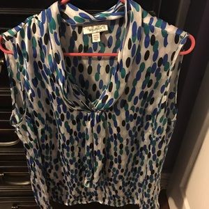 Polka dot sleeveless blouse xl