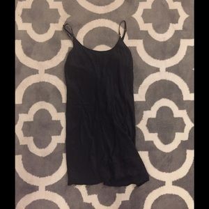 Black silk slip