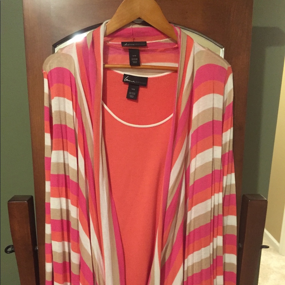 Lane Bryant tank top + cardigan set