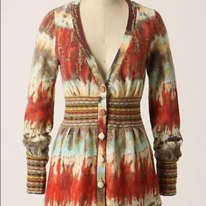 Anthropologie Tie Dye HWR Sweater Cardigan