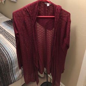 Dark red cardigan