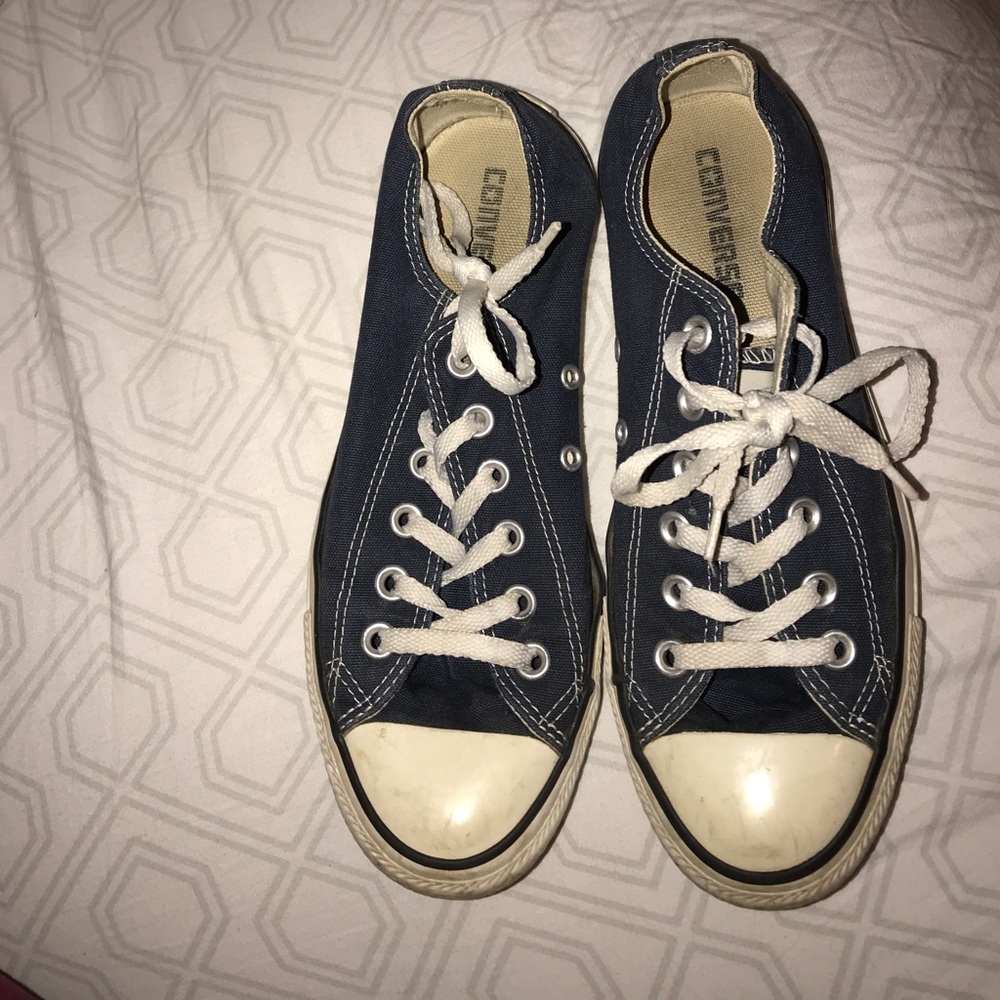 Navy blue converse sneakers