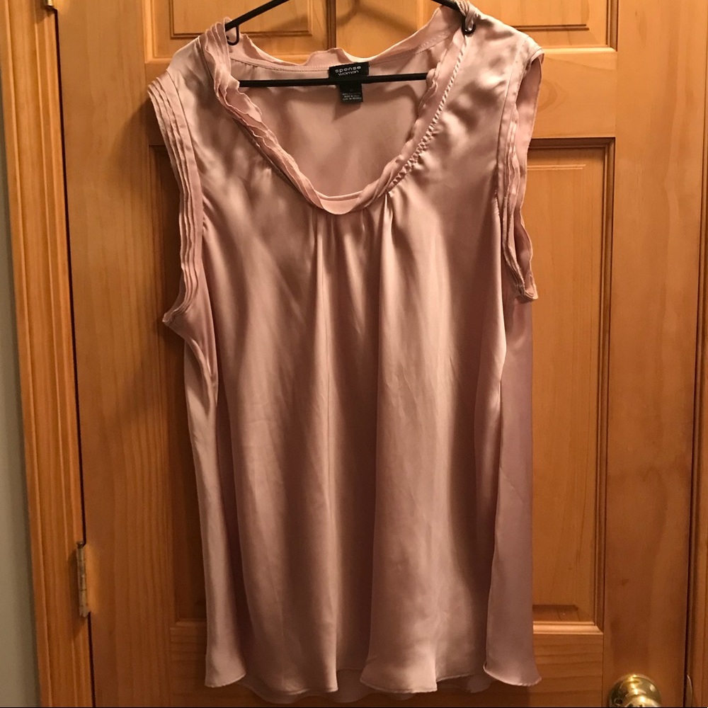 Sleeveless satiny blouse - lovely shade of pink!