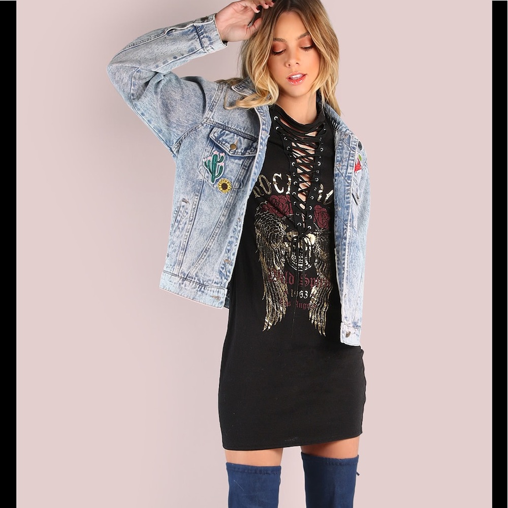 Sexy Criss Cross Lace Up Black Dress