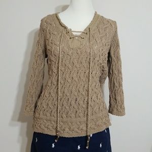 Tommy Bahama  Chunky Knit Baige Sweater size L
