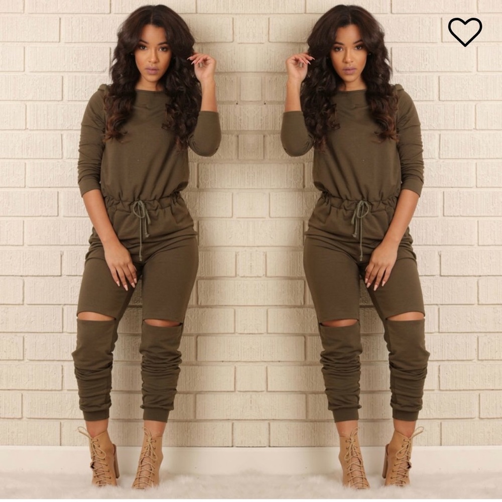 Olive green jumpsuit