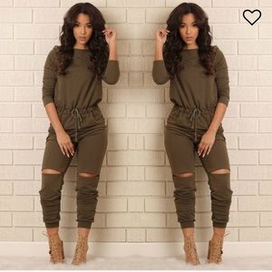 Olive green jumpsuit