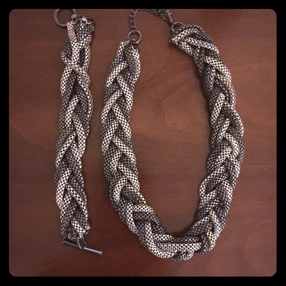 The Limited braided necklace and bracelet set