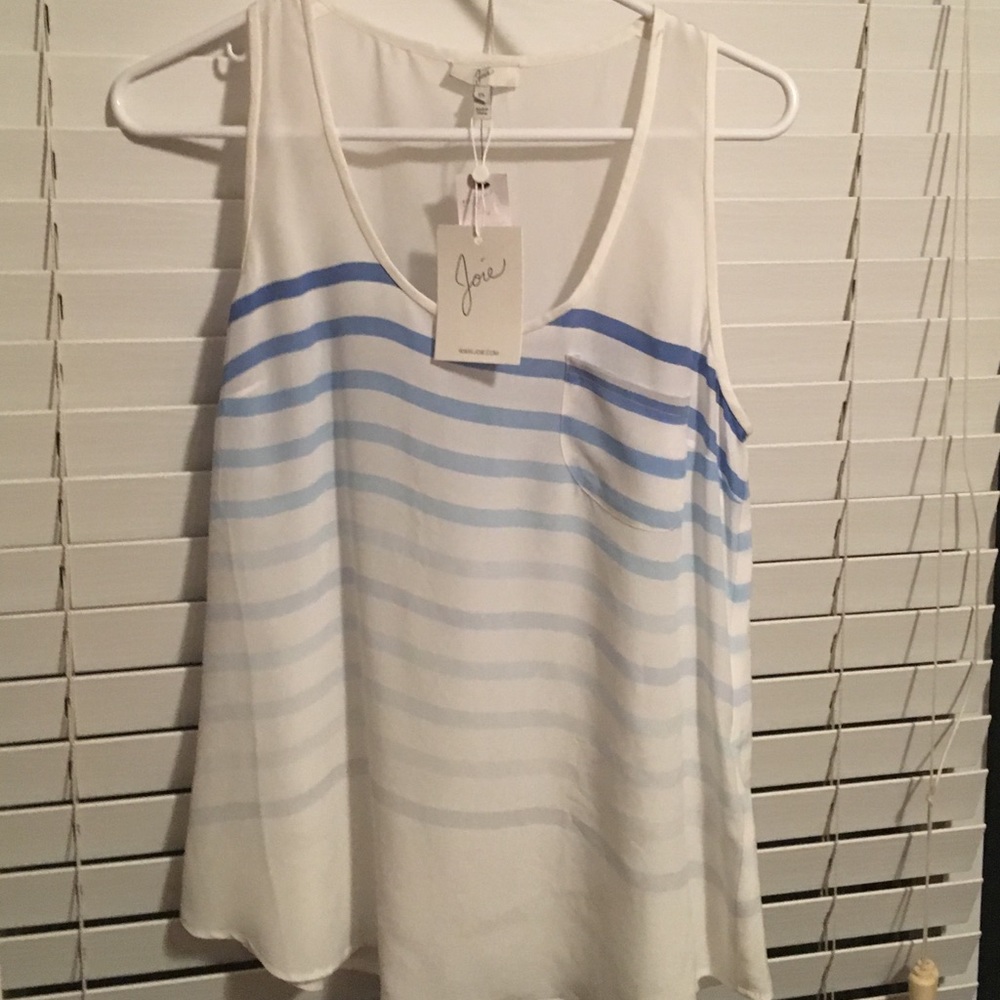 Joie white silk sleeveless blouse