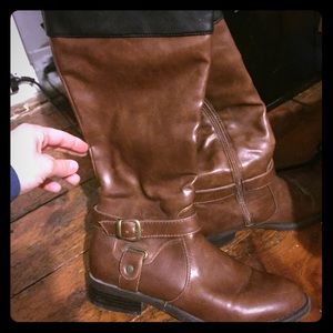 Aldo brown and black tall boots size 7