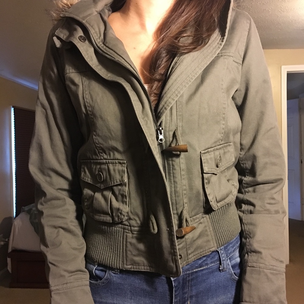 Olive Green Bomber Jacket