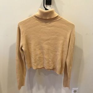Mustard Yellow Ribbed Turtle Neck