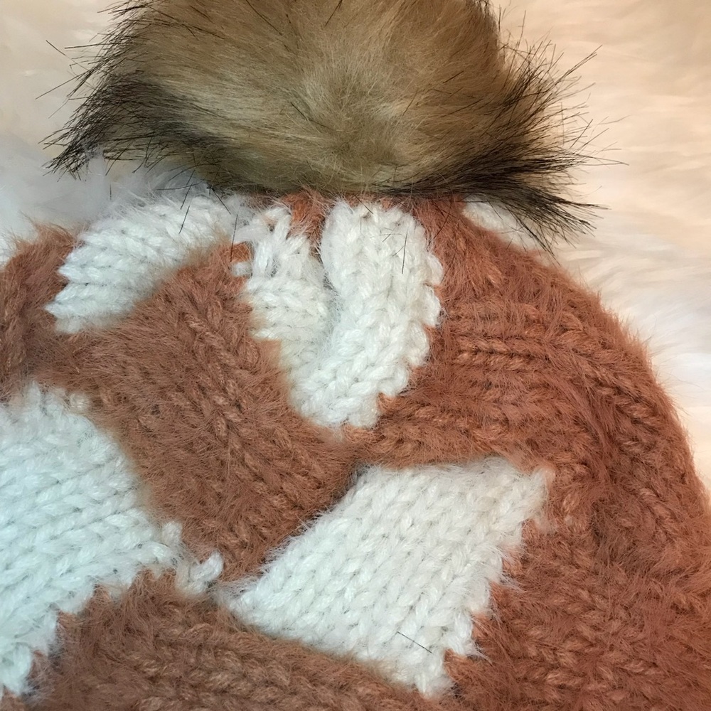 Fluffy Knit Pom Pom Beanie - Picture 4 of 4
