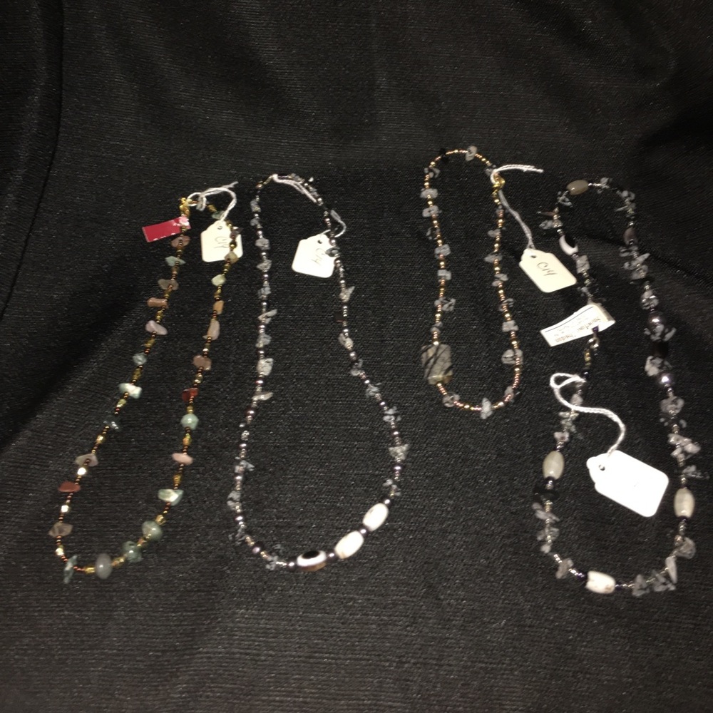 4 Bead stone necklace
