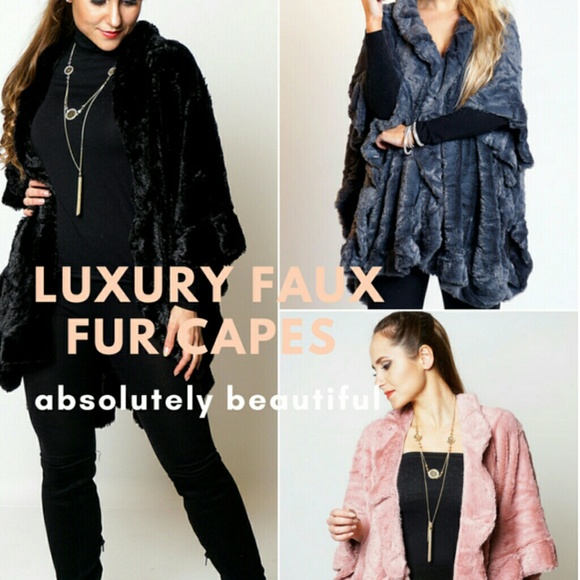 🌟HP🌟Faux Fur Cape - Picture 7 of 8