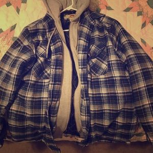 Dakota grizzly flannel shirt with hood jacket.