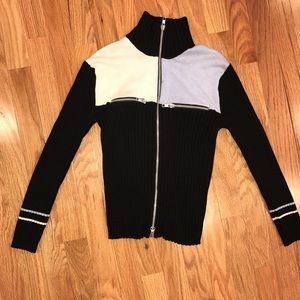 Super cute color block zipper turtle neck