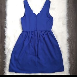 Blue scalloped trim Everly dress