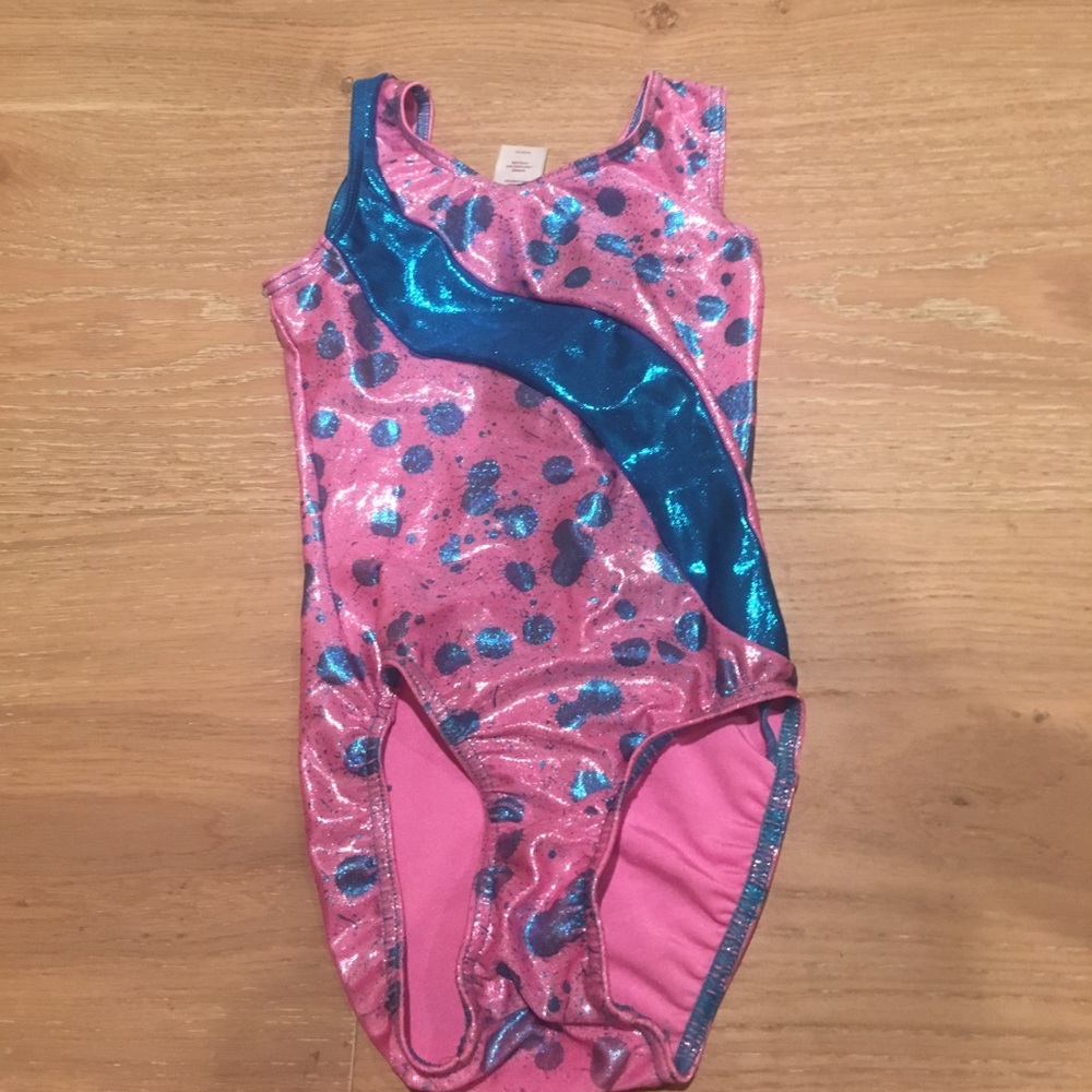 PAINT SPLATTERED LEOTARD PINK AND BLUE