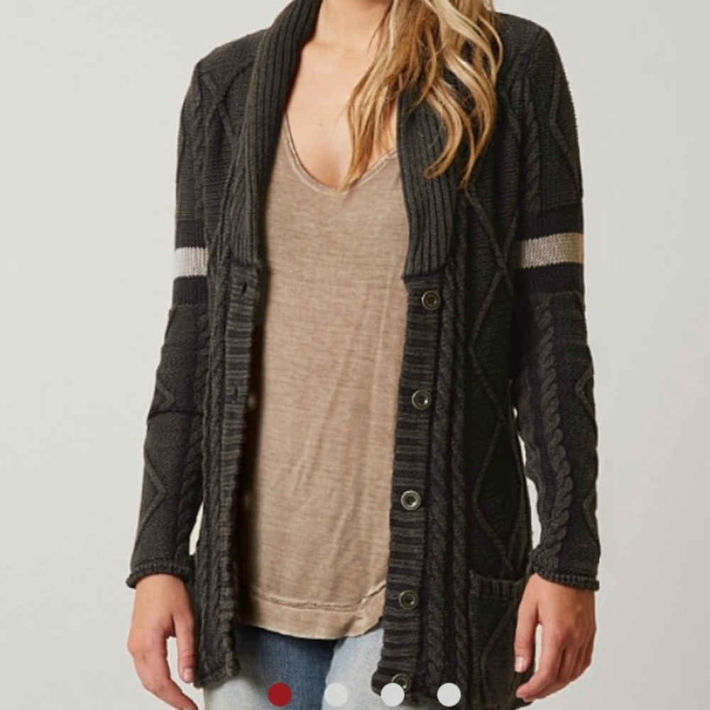 GILDED INTENT CABLE KNIT CARDIGAN SWEATER