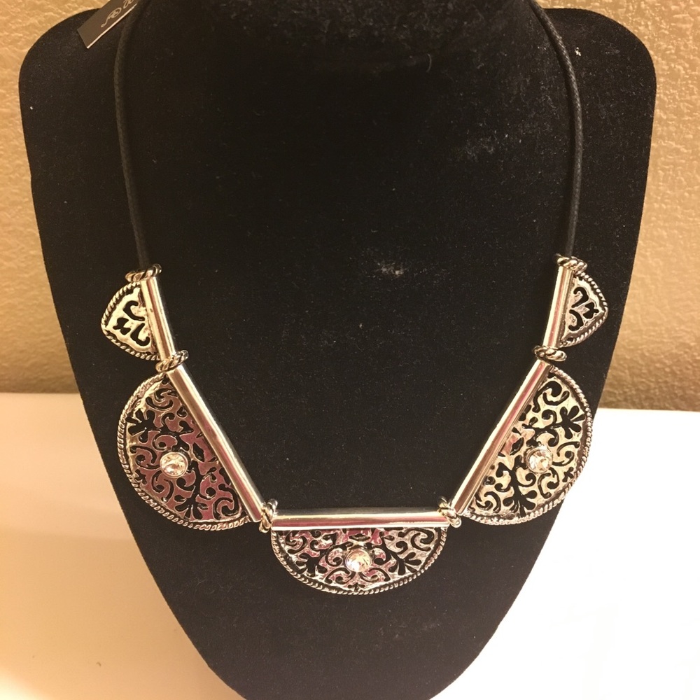 Adjustable Scroll Necklace with stones!