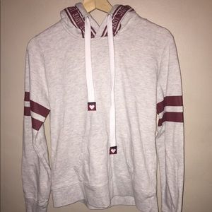Grey maroon hoodie