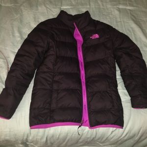 Girls Black North Face coat 14/16