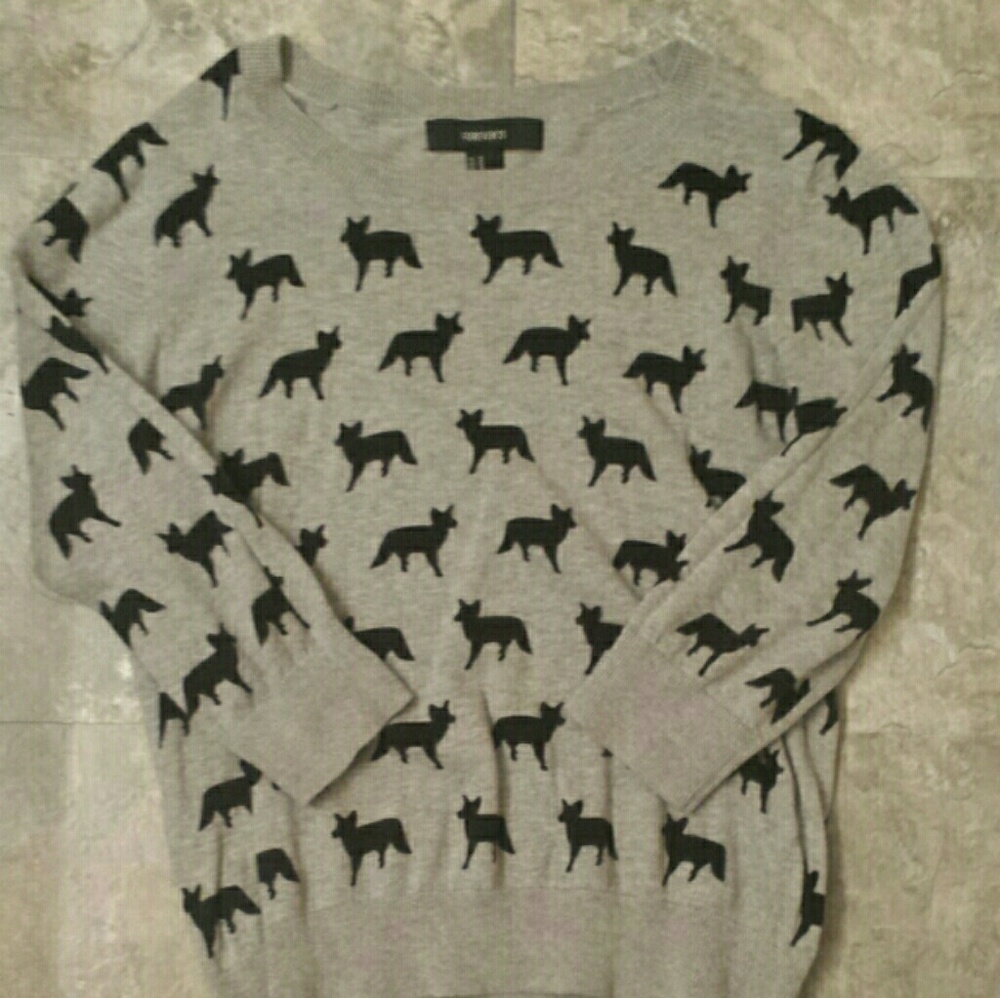 Dog silhouette statement sweater