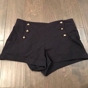 High waisted button-up shorts