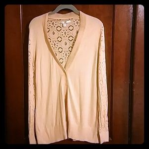 LC Peach Crochet Cardigan