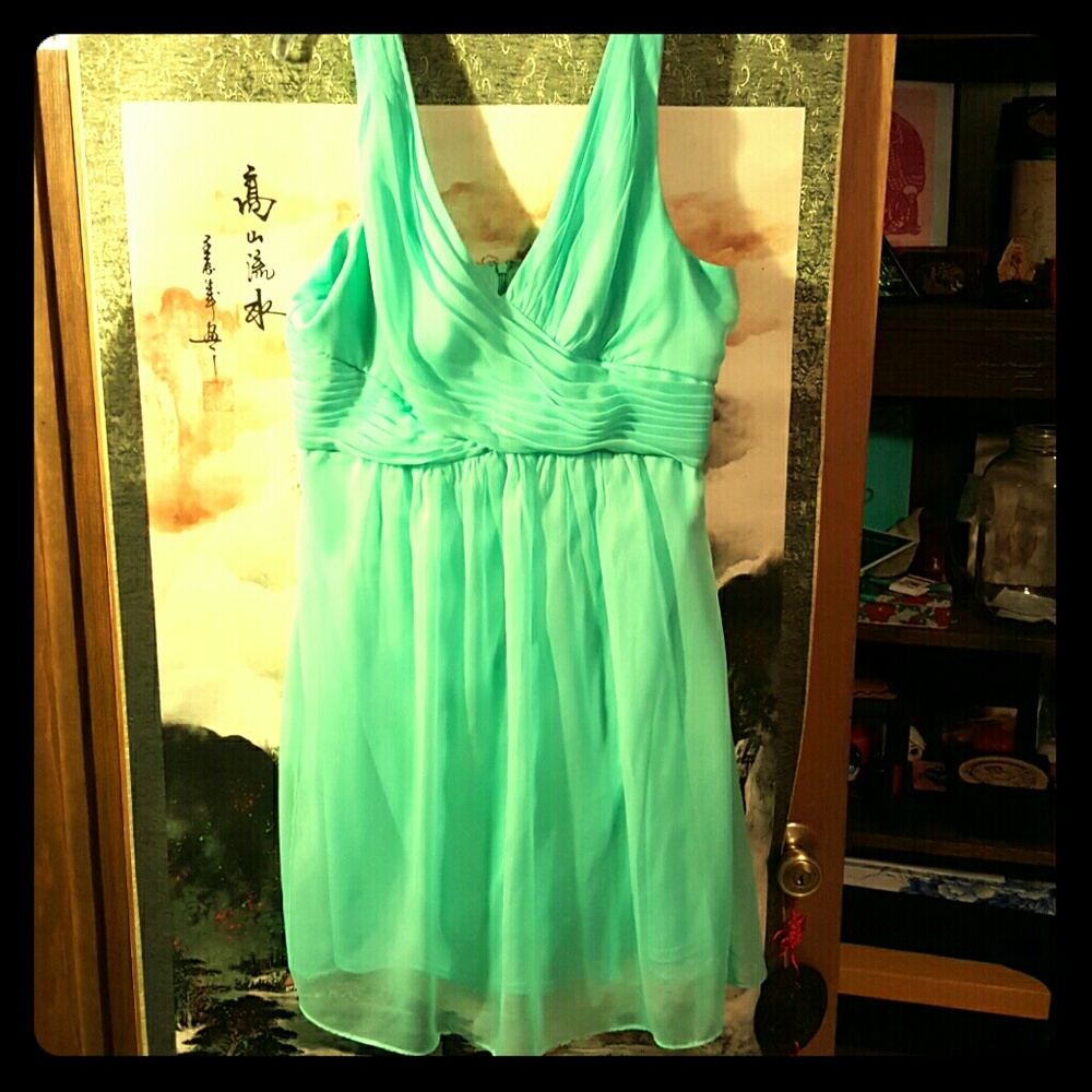 Mint Green Chiffon Cocktail Dress