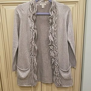Girls Garnet Hill XL silver cardigan