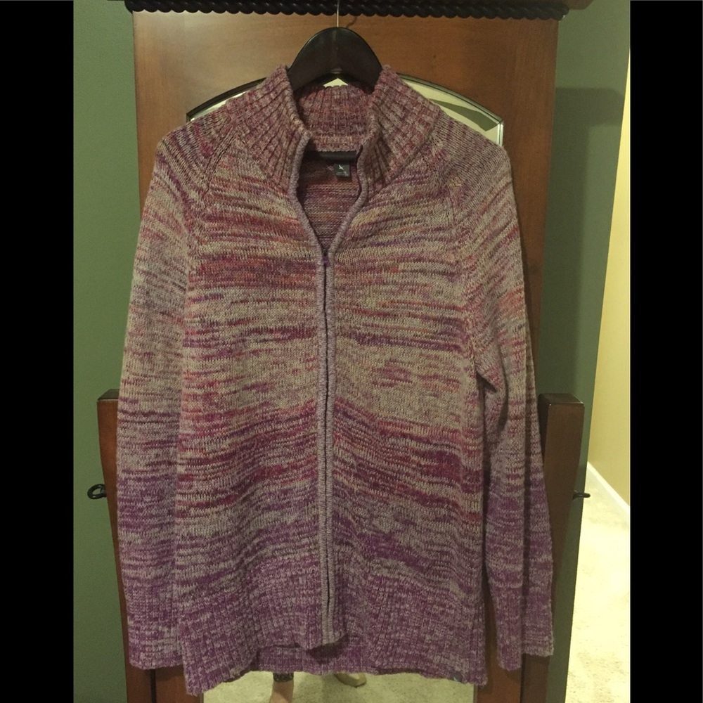 Purple Eddie Bauer zip up sweater