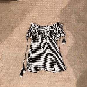 Loft NWOT off the shoulder striped top