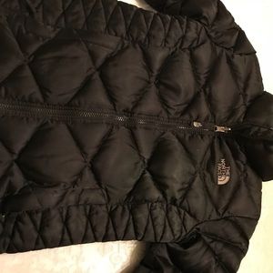 Girls black North Face puffer coat medium 10-12
