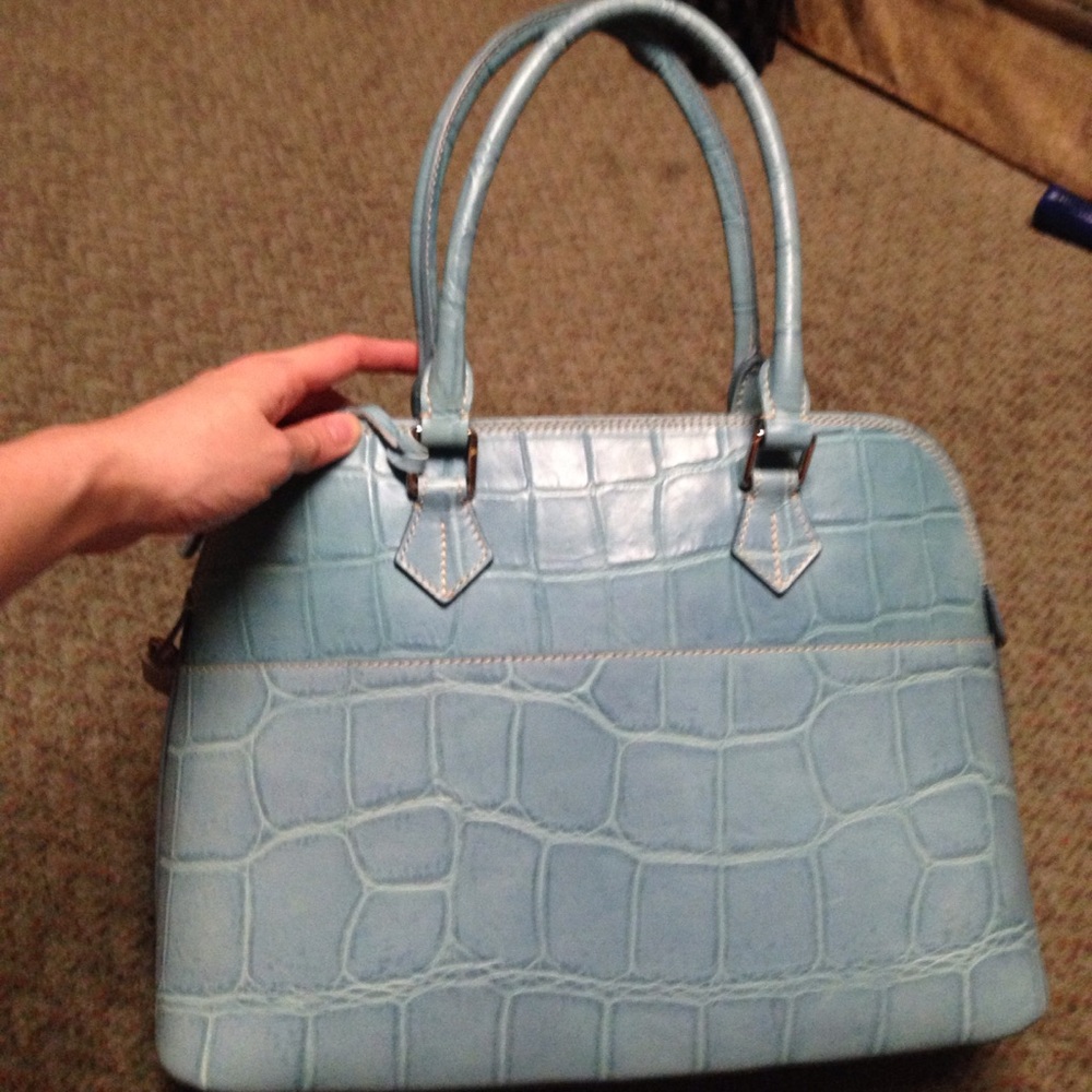 Dooney and Bourke blue alligator satchel Nwt