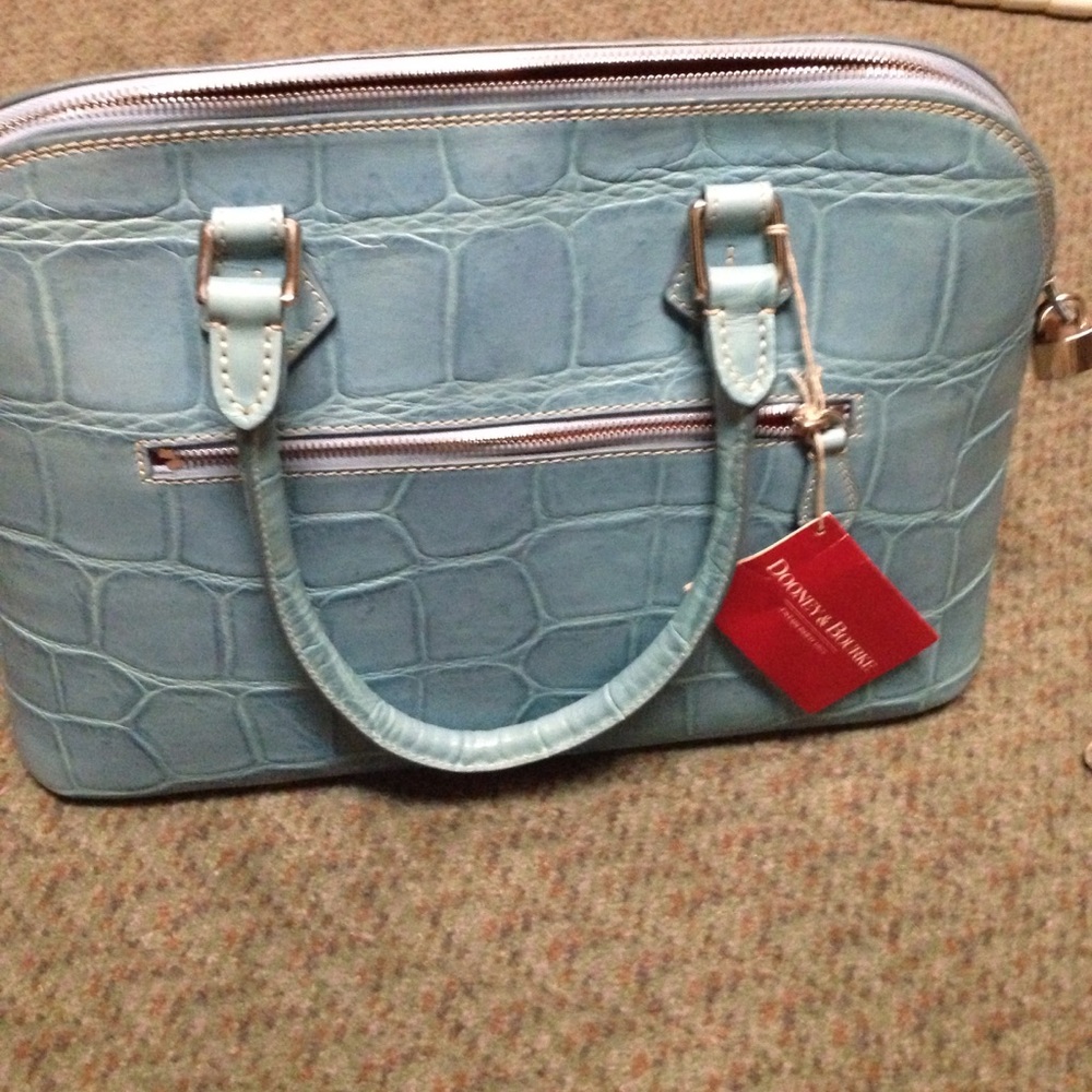 Dooney and Bourke blue alligator satchel Nwt - Picture 7 of 8